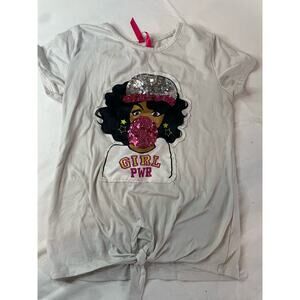 Girl's 5-6 Girl Power Sequin Mask Ethnic Top